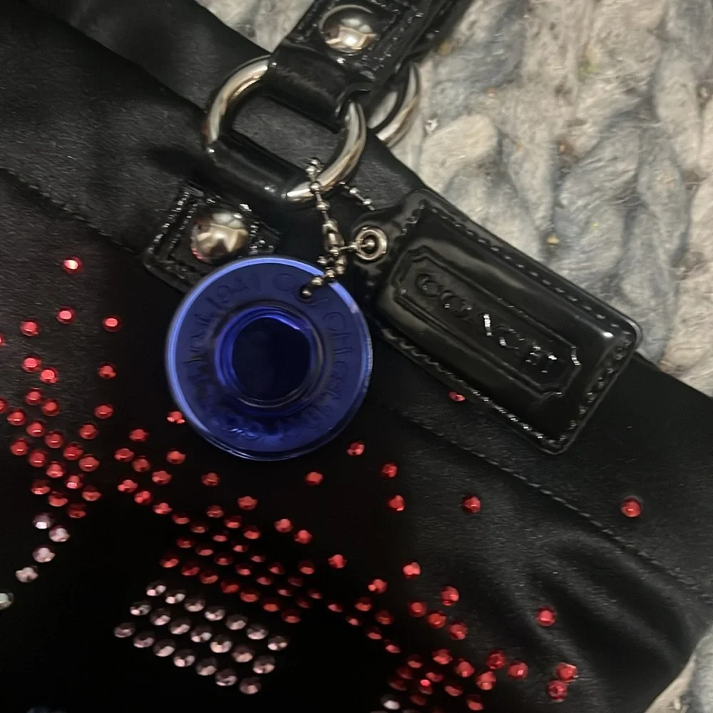 Coach Holiday Poppy Tote with Multicolor Bling Rivets LIMITED EDITION - Picture 7 of 7